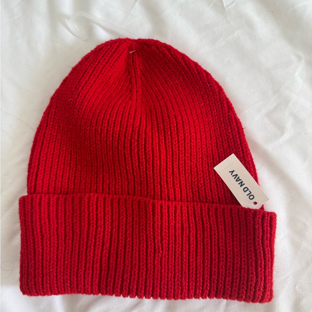 Old Navy Vibrant Red Knit Beanie